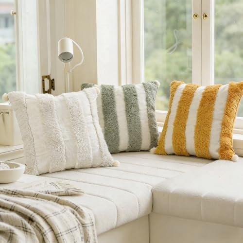Boho Throw Pillow Covers 18*18 Tufted Home Decorations for Couch