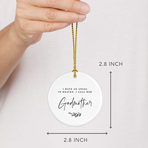 Round Ceramic Porcelain Christmas Tree Ornament Keepsake Collectible Godmother Bereavement Memorial Gift