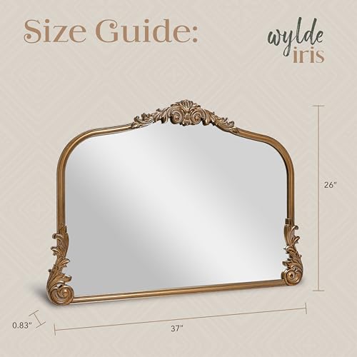 English Estate Carved Arch Wood Wall Mirror