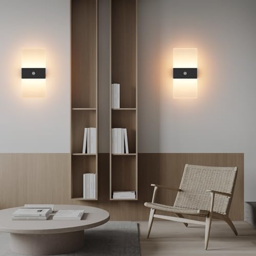 Wireless Motion Sensor Indoor Wall Sconces Set of 2 (2 Count)