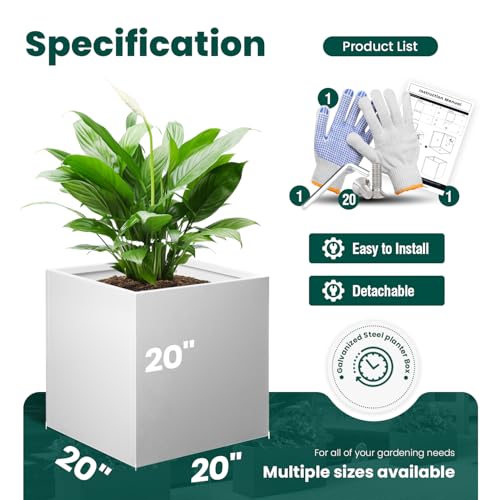 Galvanized Steel Planter 20 Inch