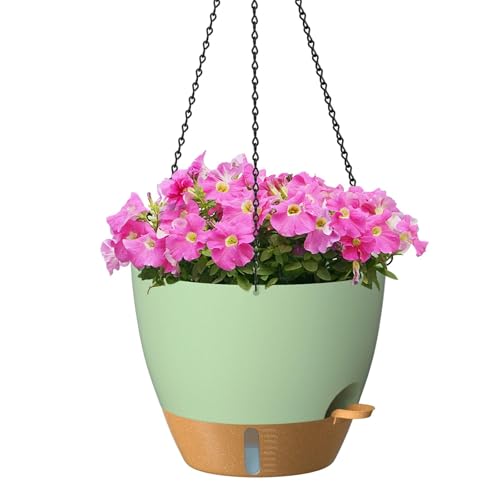 12 Inch Large Self Watering Hanging Planters for Indoor Outdoor Plants