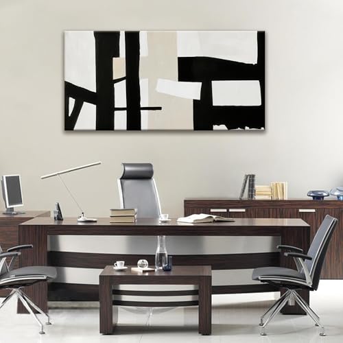 Canvas Art Wall Decor Black White Abstract Wall Art For Living Room 24 x 48