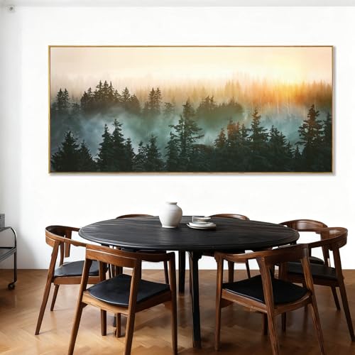Nature Wall Art Tree Wood Wall Decor Forest Canvas Pictures 32"x70" Bedroom Artwork Over Bed Poster for Dining Room Office