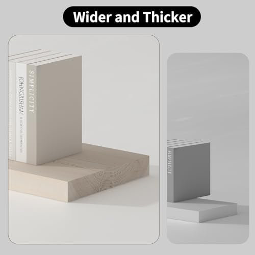 Floating Shelves 8 Inch Deep Solid Wood Wide Wall Shelf Set of 2 Wall Mounted for Bedroom Bathroom Living Room Kitchen (2 Count)