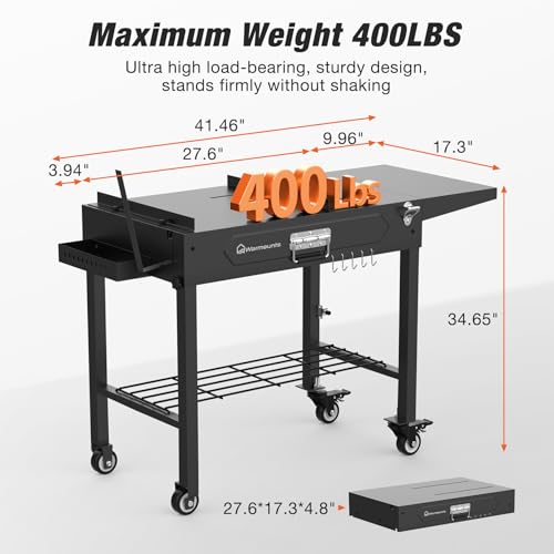 Foldable Grill Cart Outdoor with Wheels