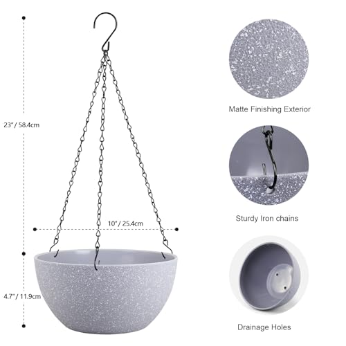 10 inch Hanging Planters for Indoor Outdoor Plants (2 Count)