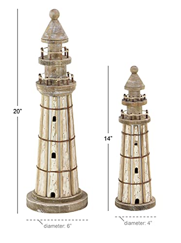 Wood Light House Decorative Sculpture Home Decor Statues
