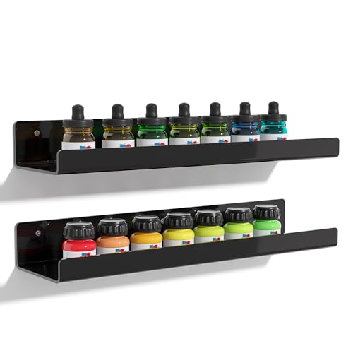 2 Pcs 15" Acrylic Shelves for Wall Organize and Display (2 Count)