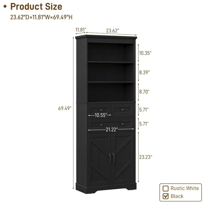 Halitaa 72" Tall Bookshelf