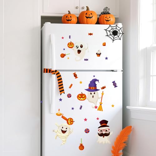 6 Sheet Halloween Stickers Clings Cute Ghost Decals Decor for Kids (6 Count)
