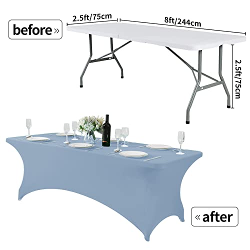 Spandex Table Cover for 8FT or 4ft or 6ft Table Universal Fitted Stretch Tablecloth for Party