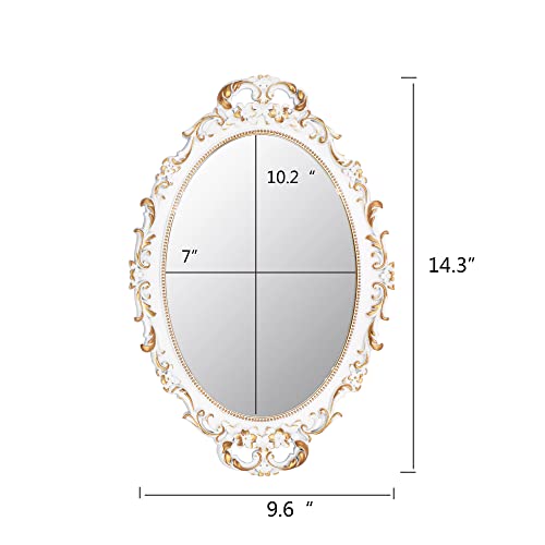 Vintage Decorative White Framed Mirror