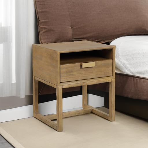 Luke Modern Nightstand Side Accent or End Table with Storage Drawer