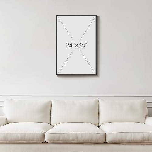 Large Framed Blue Gray Modern Abstract Wall Art