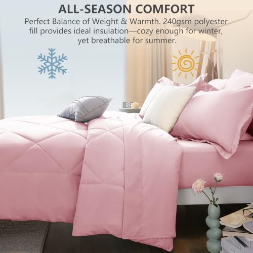 Twin Comforter Set 68"x88" Pink