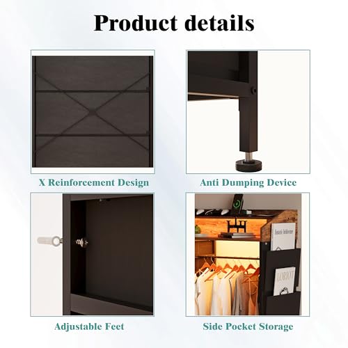 Dresser with Hanging Rack