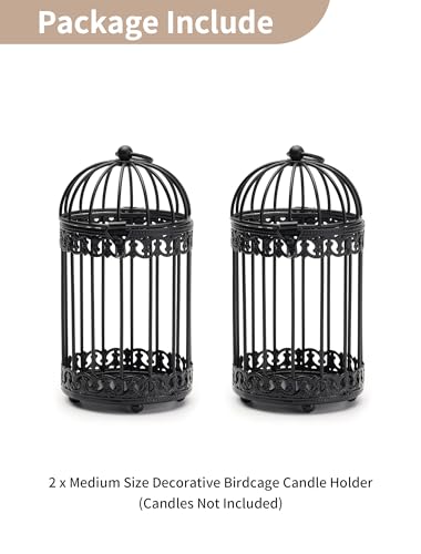 Black Decorative Bird Cage (2 Count)