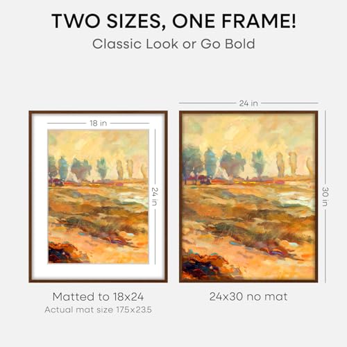 24x30 Brown Oak Picture Frame