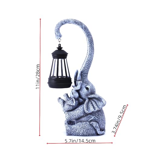 Elephant Outdoor Statues with Cute Baby Garden Decor