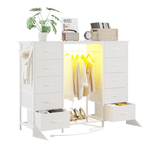 55"W Dresser with Hanging Rack