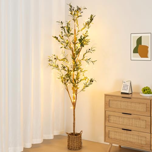 6ft Artificial Olive Tree with LED Fairy Lights