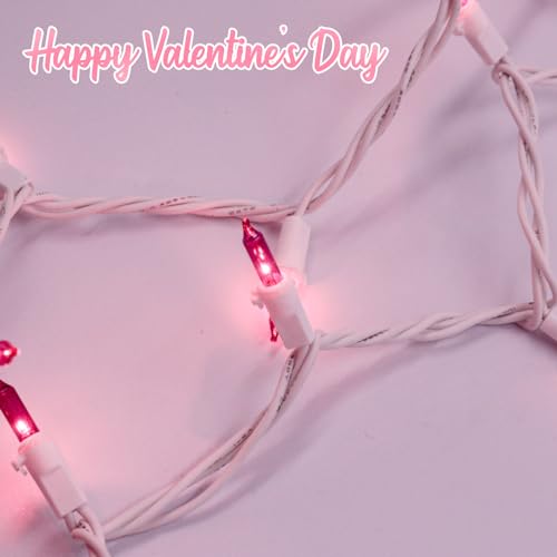 Pink Christmas Lights 25FT 100 Incandescent Bulbs
