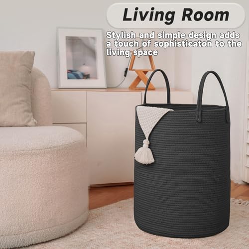 60L Cotton Rope Laundry Basket Hamper