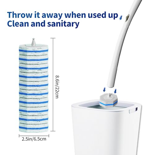 60pc Refills Disposable Toilet mats Brush Cleaning System (60 Count)