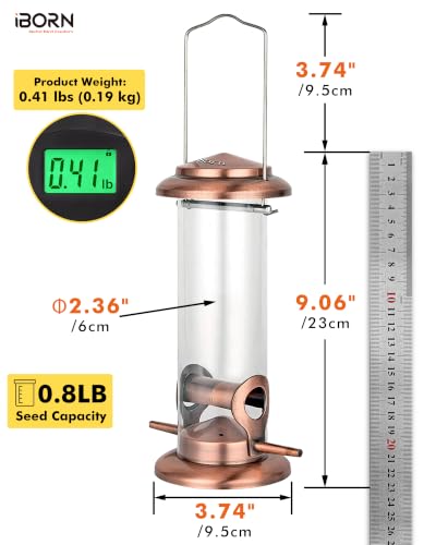 Bird Feeders for Outdoor 9" 2 Port Chew