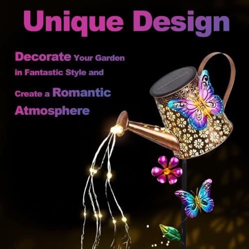 Solar Watering Can Lights Outdoor Garden Decor Gifts for Women Mom Grandma