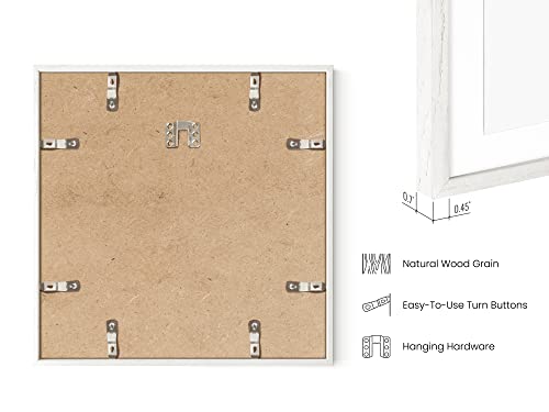 Solid Oak Wood 12”x12” Picture Frames Matted to 8”x8” Set of 3 (3 Count)
