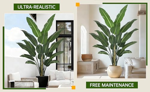Artificial Bird of Paradise Tree 8FT 17 Thick Matte Texture Leaves