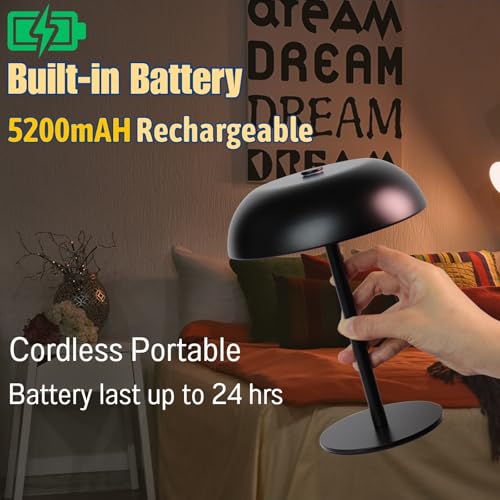Cordless LED Mushroom Table Lamp