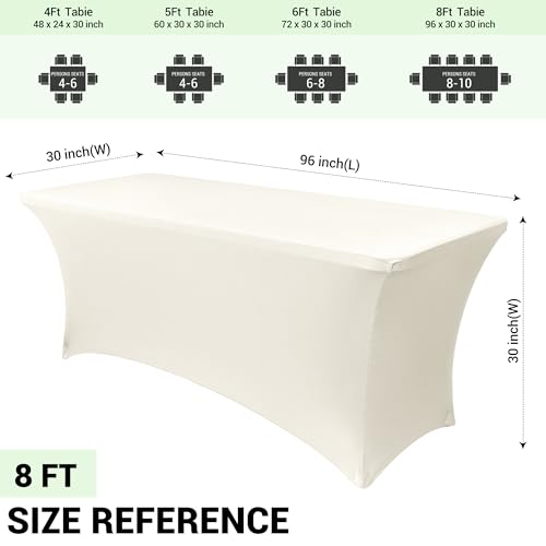 8ft Stretch Spandex Table Cover for Folding Tables (2 Count)