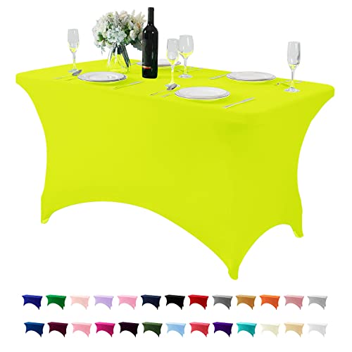 Spandex Table Cover for 4FT or 6ft or 8ft Table Universal Fitted Stretch Tablecloth for Party