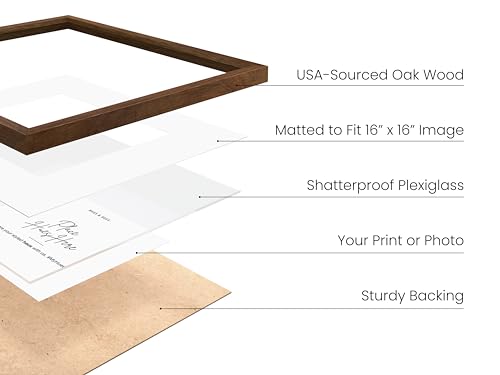 Walnut Oak Wood 20x20 Picture Frames (9 Count)