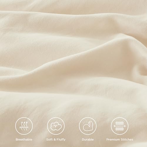 Beige Ruffle Full Size Comforter Set