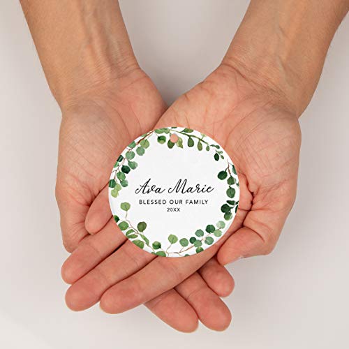Personalized Round Ceramic Porcelain Christmas Ornament Keepsake Adoption New Baby Gift