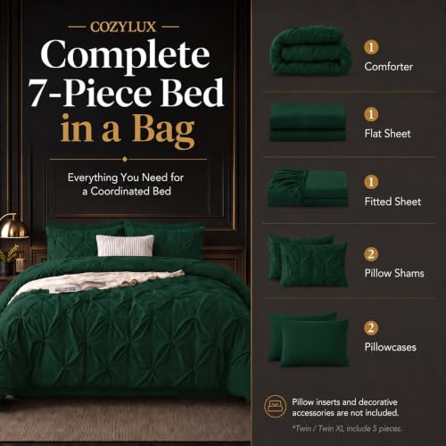 Full Comforter Set Emerald Green