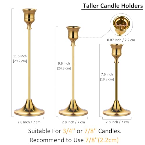 Metal Candle Holders for Candlesticks Taper Candlestick Holders Set Vintage Decorative Centerpiece Candelabra Tall Candle Stands (6 Count)