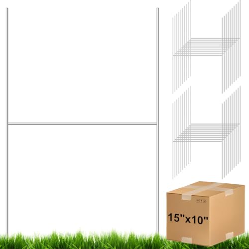 100 Pcs Yard Sign Stakes Metal 15"x10" H Frame for Outdoor Lawn (100 Count)