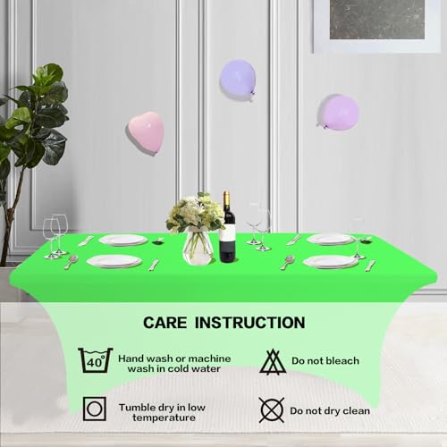 2 Pack 6FT Table Cloth for Rectangular Spandex Green Table Cover (2 Count)