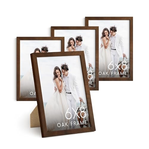 6x8 Walnut Oak Wooden Picture Frame (4 Count)