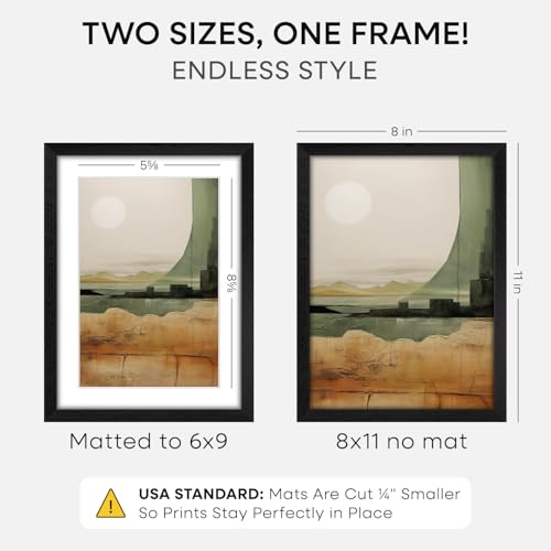 8x11 Black Oak Picture Frame (2 Count)