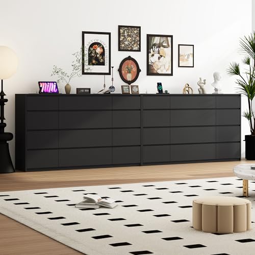 jiteentar Black Malm Dresser for Bedroom