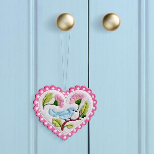 Lively Bluebird Felt Charm Card