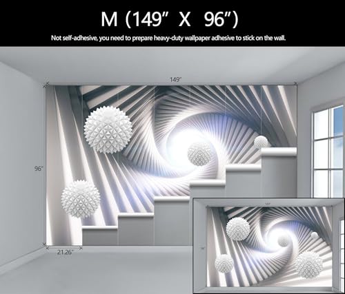 3D Space Architectural Tunnel Wallpaper Mural for Living Room