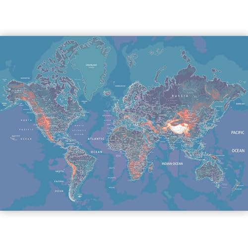 Wall Mural World Map 173x124 in (9 Count)