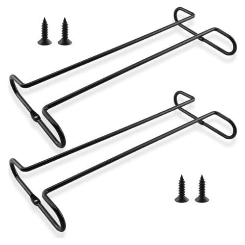 2 Pack 10.3 Inch Under Cabinet Hanging Wine Glass Racks (2 Count)